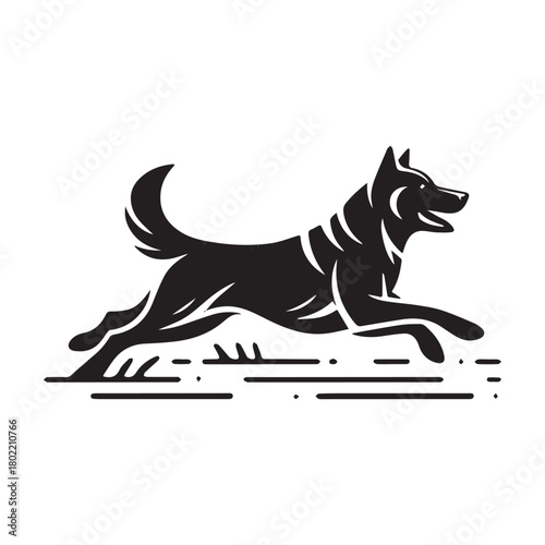 Dynamic Dog Silhouette: A Symbol of Agility and Speed.