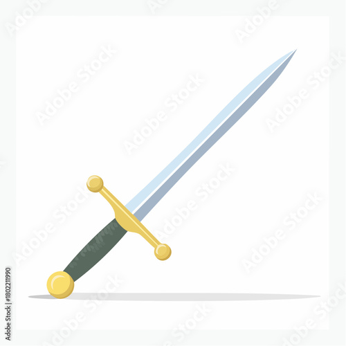 Isolated sword on a white background embodying historical and fantasy elements