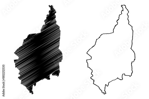 Andorinha municipality (Bahia state, Municipalities of Brazil, Federative Republic of Brazil) map vector illustration, scribble sketch Andorinha map