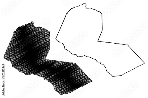 Anguera municipality (Bahia state, Municipalities of Brazil, Federative Republic of Brazil) map vector illustration, scribble sketch Anguera map