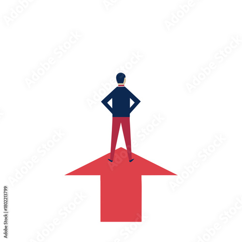 man making decision at crossroads minimal flat for web and graphic design