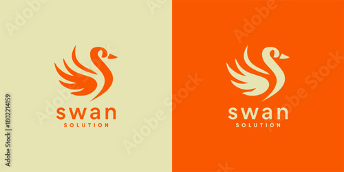 Elegant Minimalist Swan Logo for Business Branding