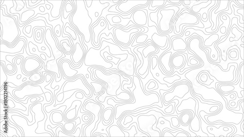 Topographic contour line map with vintage terrain curves forming detailed elevation patterns for geographic outdoor vector design