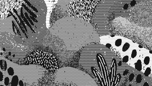 Trendy Abstract Defect Shapes with Dust Grain Grunge Texture