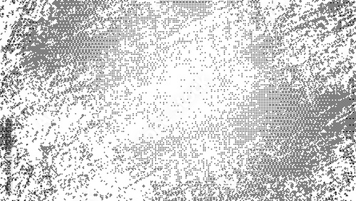 Pixelated bitmap gradient with classic game style dither pattern and abstract halftone texture for retro digital art