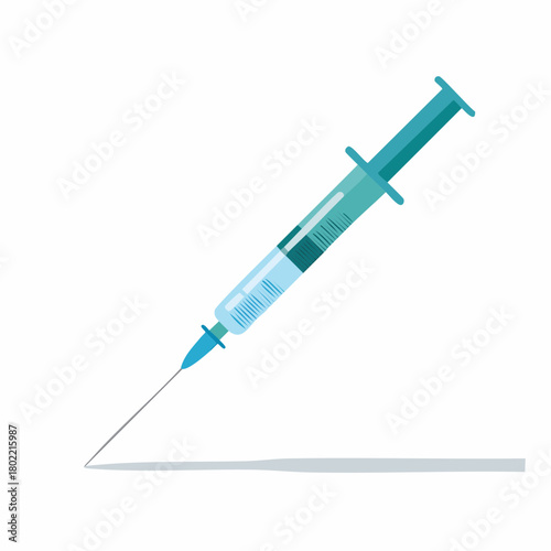 Vector Illustration of Medical Syringe for Vaccination and Healthcare Concept