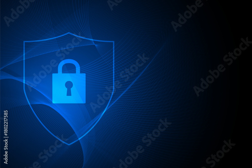 Cyber security technology concept , Shield With Keyhole icon , personal data , vector illustration.	
