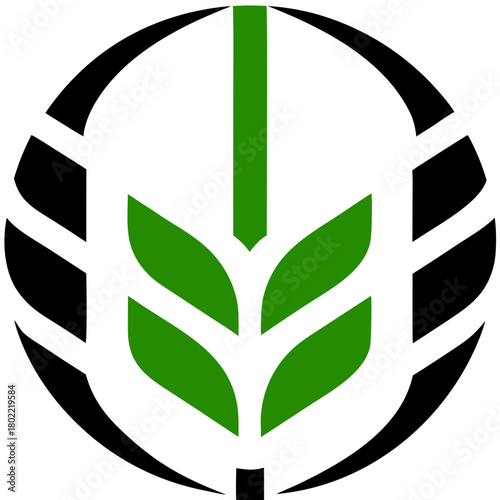 Wheat Circle Monogram Logo 