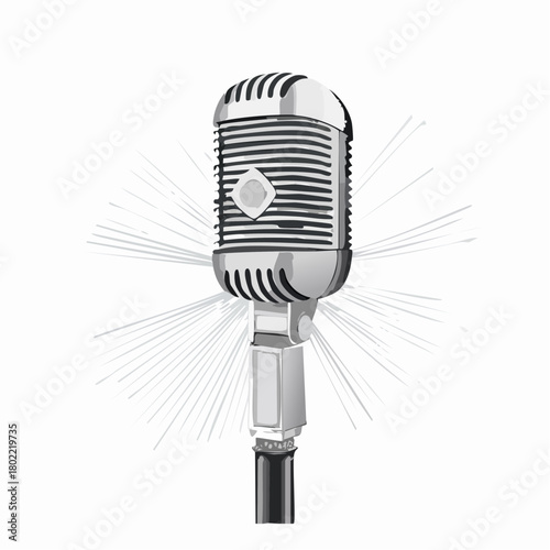 Vintage microphone radiating soundwaves capturing the essence of vocal performance and broadcast