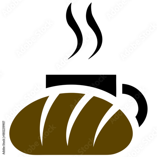 Bread Loaf Coffee Steam Logo