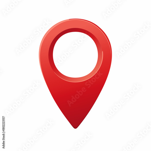 Red map pointer indicates location precise destination on navigation interface