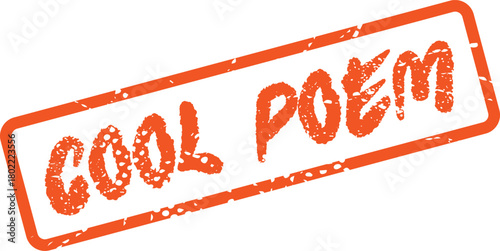 Orange grungy cool poem box vector illustration design concept style
