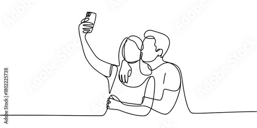 a couple taking a selfie together, showing closeness and modern digital interaction.