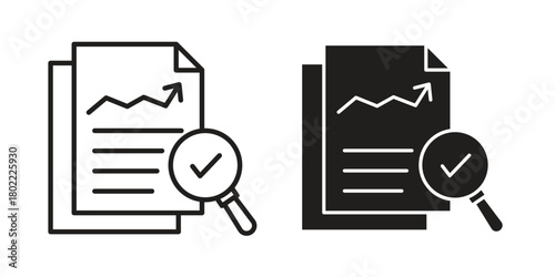 Analytics report icon for web, app, infographic.