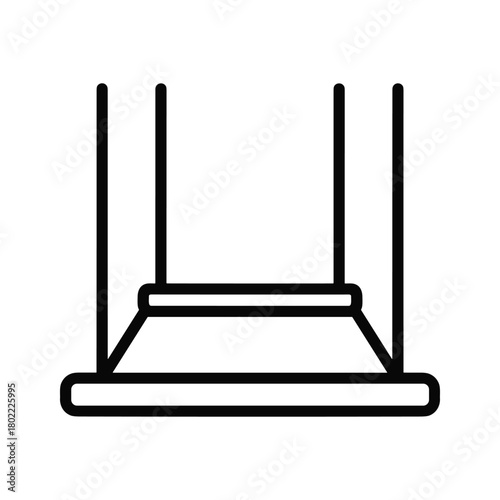 Minimalist line icon of a modern kitchen range hood or extractor fan, perfect for culinary and home appliance designs