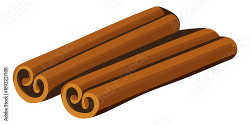 Cinnamon sticks. Vector isolated illustration