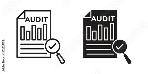 Audit report icon for web, app, infographic.