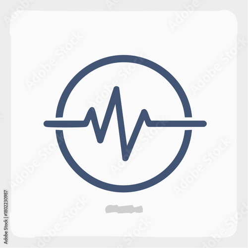 Simple pulse rhythm design representing vitality and continuous motion aesthetic concept