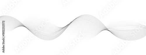 Modern abstract curved lines create dynamic wave pattern on white background