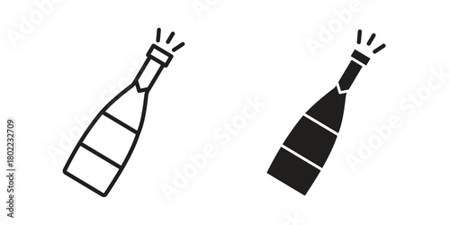 Champagne bottle icon for web, app, infographic.