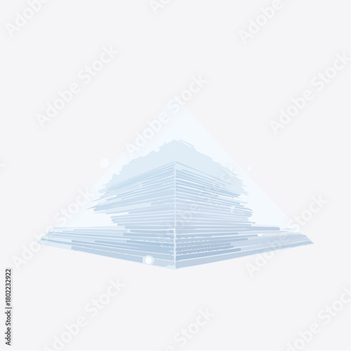 Ethereal geometric structure floating in pristine whitespace, a minimalist composition