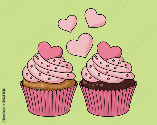 Kawaii Cupcake Best Friends Icon Set