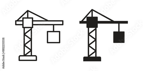 Construction crane icon for web, app, infographic.