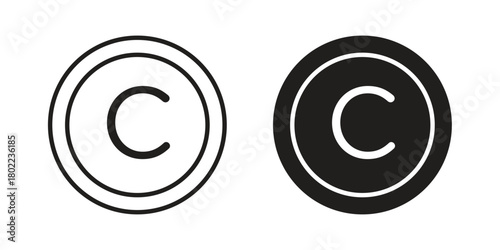 Copyright icon for web, app, infographic.