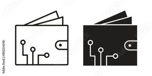 Cryptocurrency wallet icon for web, app, infographic.
