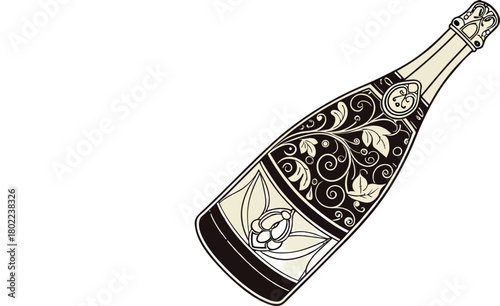 bottle of wine in vector design