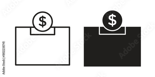 Donation box icon for web, app, infographic.