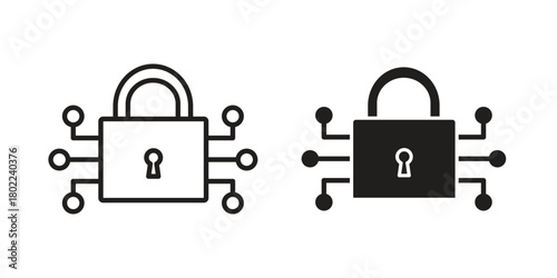 Encryption icon for web, app, infographic.
