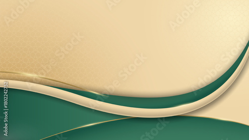 Luxury gold and green background in abstract style design. Luxury islamic background