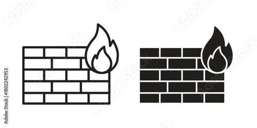 Firewall icon for web, app, infographic.