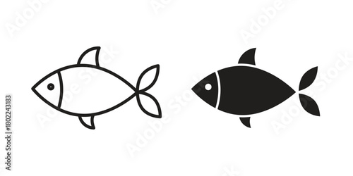 Fish icon for web, app, infographic.