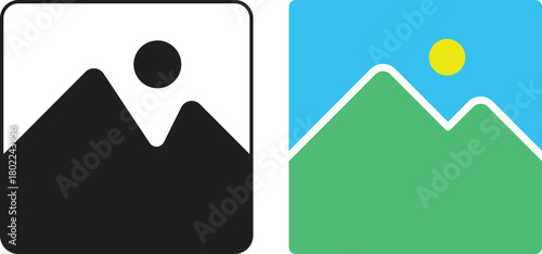 Image Gallery Icon Set: Photo Placeholder, Picture Vector Symbol