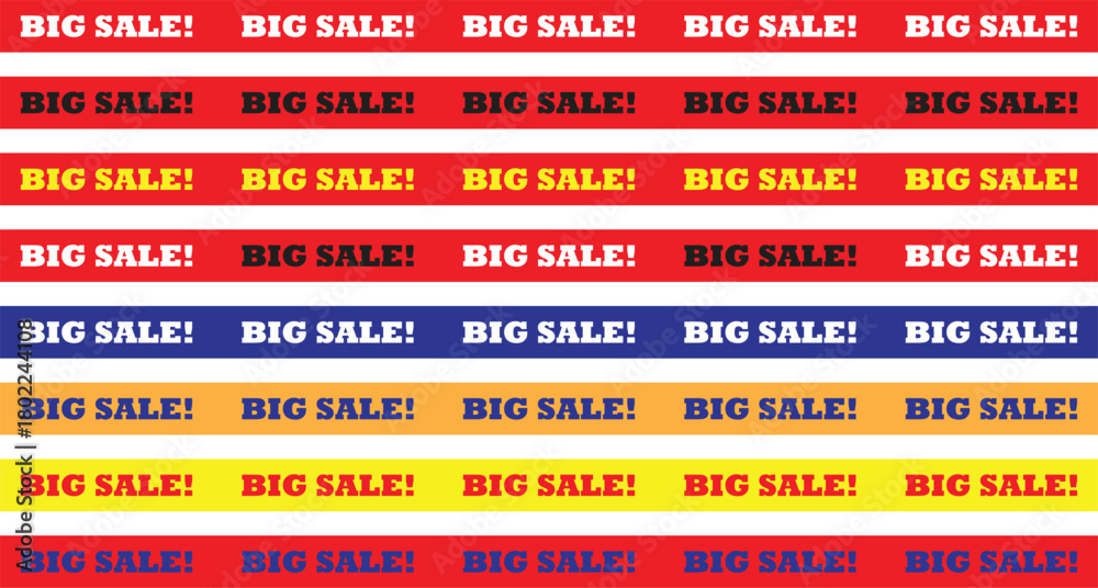 Obraz premium Big Sale Banner Ribbons Vector Set: Promotion, Discount, Marketing