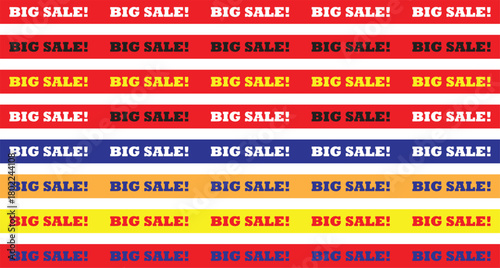 Big Sale Banner Ribbons Vector Set: Promotion, Discount, Marketing