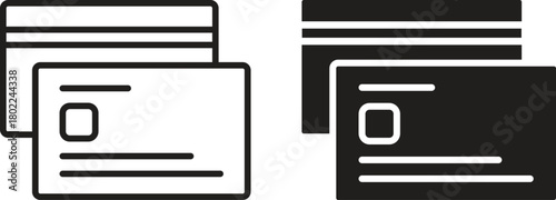 Credit Card Icons: Payment, Banking, Financial Transaction Vector