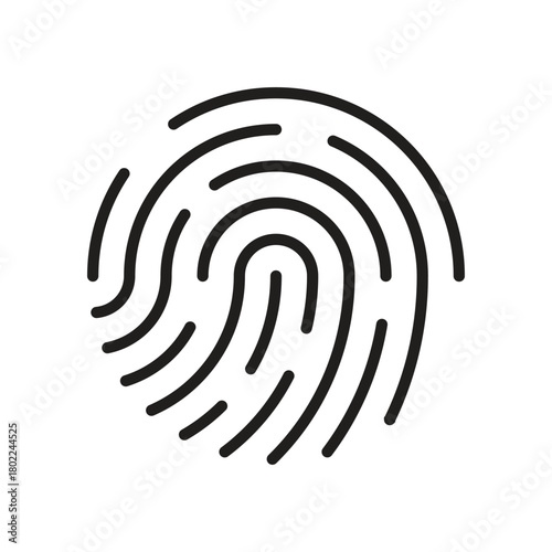 Fingerprint Icon: Biometric Identity Security Scan Vector