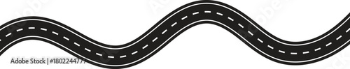 Curvy Road Vector Icon for Navigation and Journey Concepts