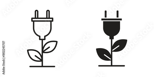 Green energy icon for web, app, infographic.