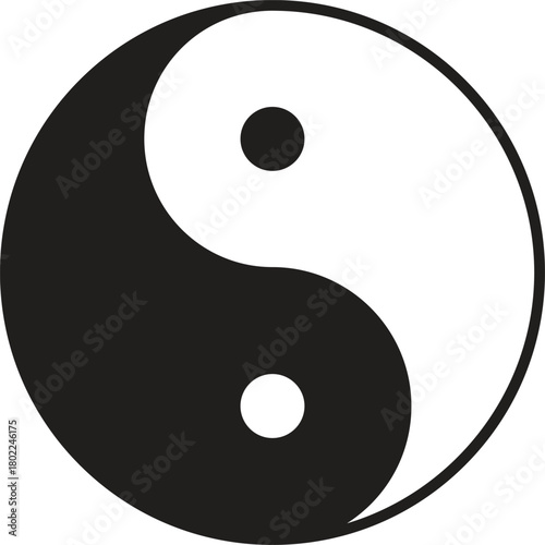 Yin Yang Symbol Vector for Balance and Harmony Concepts