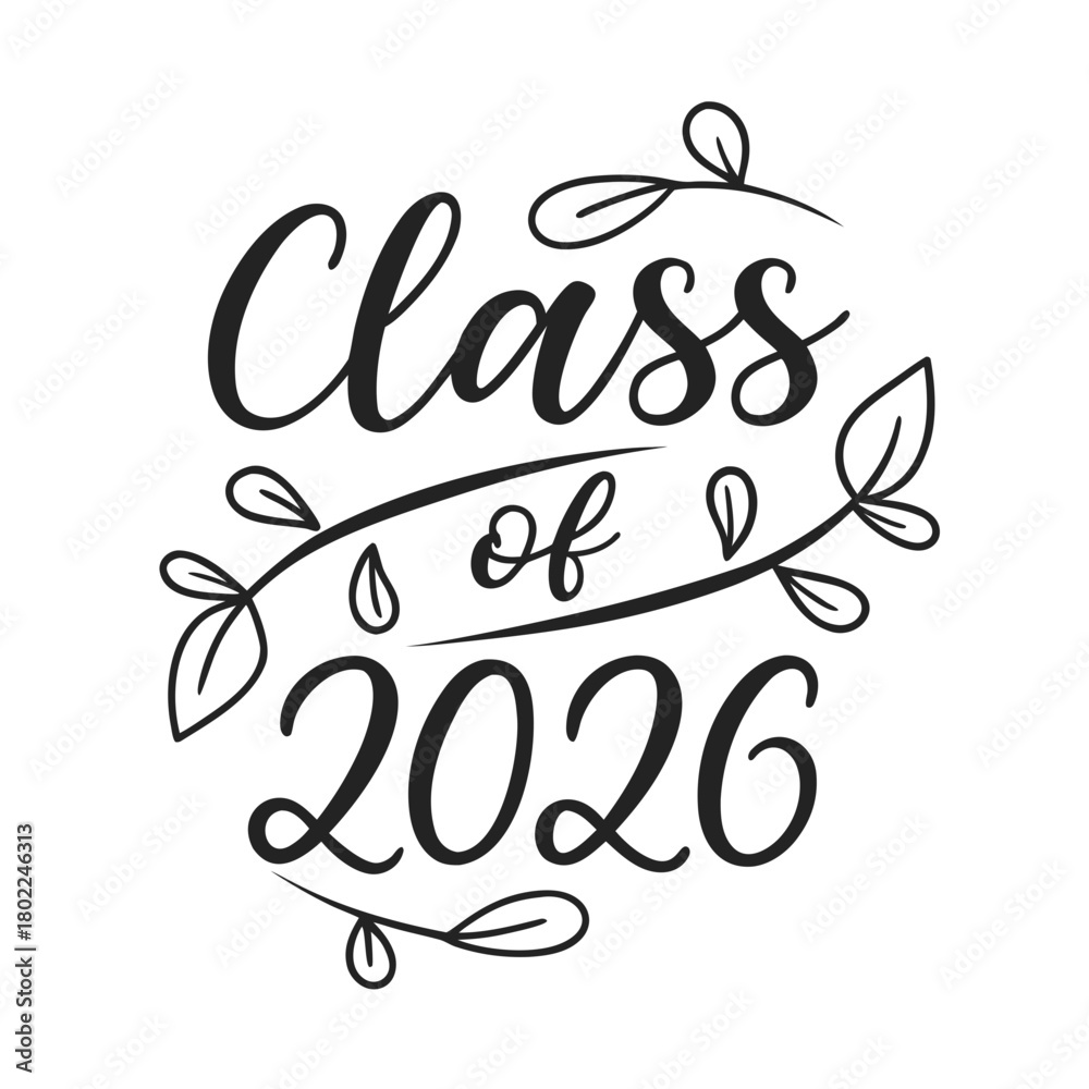 Obraz premium Class of 2026 typography design isolated on, perfect for graduation announcements, invitations, or celebratory decorations