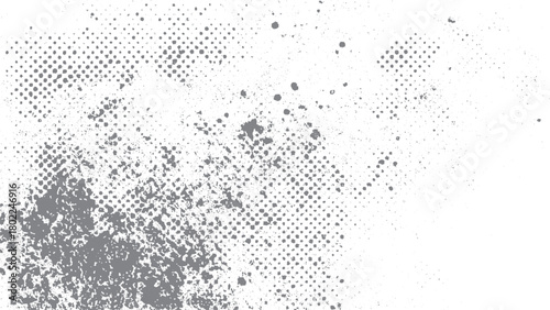 Rubbed aged texture with a halftone raster pattern.  Monochrome abstract splattered background. 