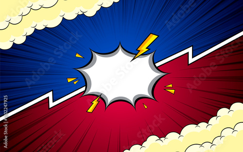 Comic cartoon versus background design.