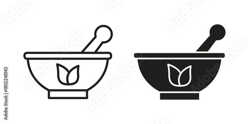 Herbal medicine icon for web, app, infographic.