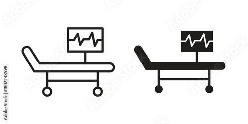 Hospital bed icon for web, app, infographic.