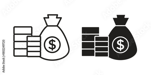 Income icon for web, app, infographic.