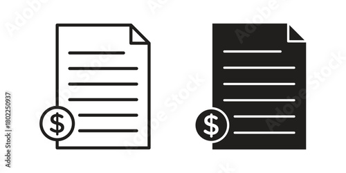 Invoice icon for web, app, infographic.